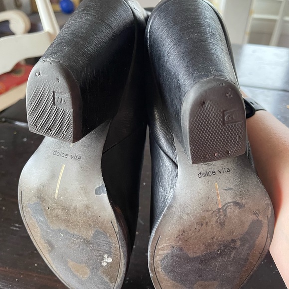 Dolce Vita Booties Leather Pull On Black Size 9 - Picture 5 of 7